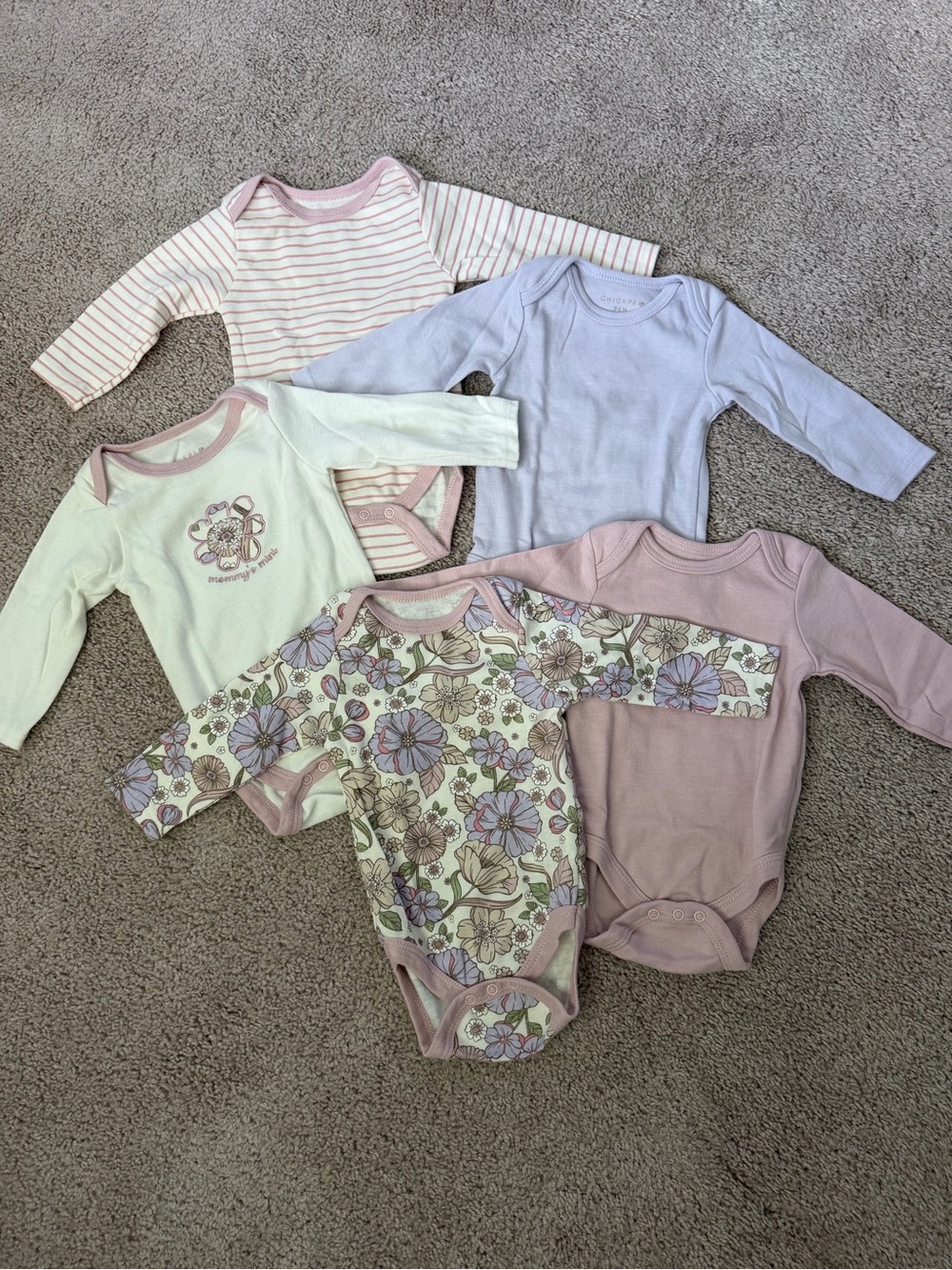 Chickpea Long Sleeve Onesie set of 5